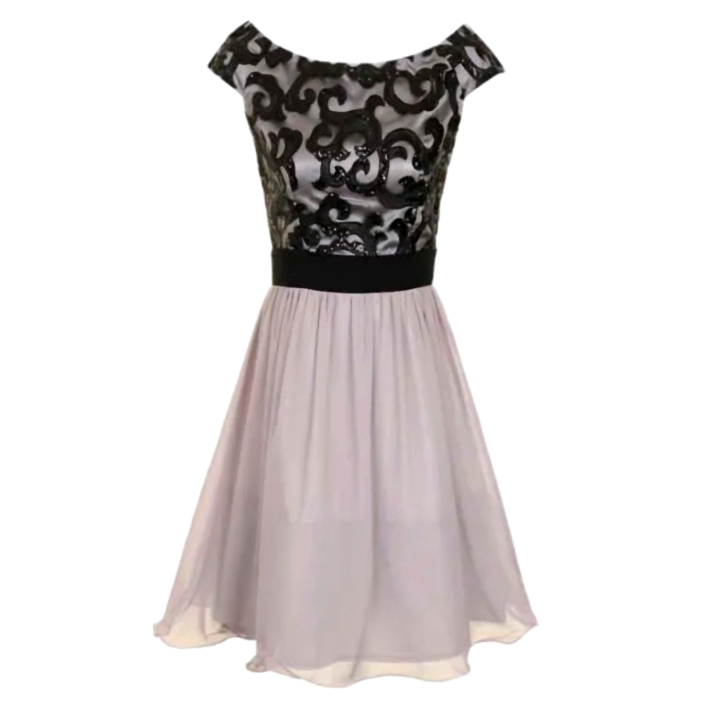 Little Mistress London Cold Shoulder Embellished Fit & Flair Cocktail Dress